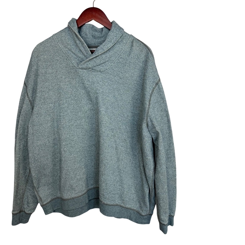 Paradise Collection Shawl Collar Pullover Sweatshirt‎ Men's XXL Teal Heathered